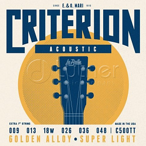 Струны Комплект струн C500TT Criterion Ultra Light для акустической гитары 
