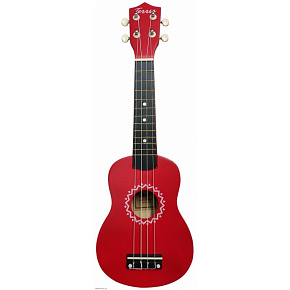 Укулеле (гавайские мини-гитары) Укулеле сопрано JUS-10 RD деревянная,  цвет: красный, DNT-59368 