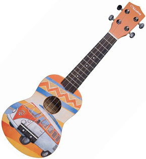Укулеле (гавайские мини-гитары) Укулеле сопрано KUS 25 BUS, рисунок -автобус DNT-58422 