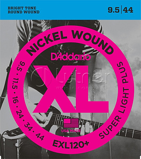 Струны Струны для электрогитары EXL120+ NICKEL WOUND Super Light  Plus 9,5-44  