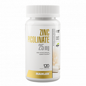 Витаминно-минеральные комплексы Zinc Picolinate 25mg 120 vegan caps 