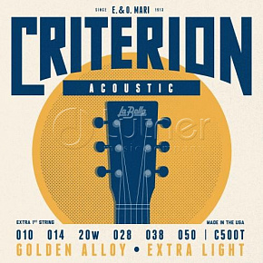 Струны Комплект струн C500T Criterion Extra Light для акустической гитары 