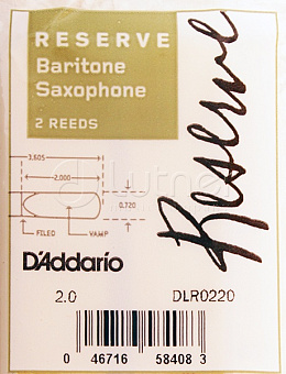 Звуковое оборудование Трости для саксофона DLR0220 Reserve баритон, размер 2.0, 2шт,  